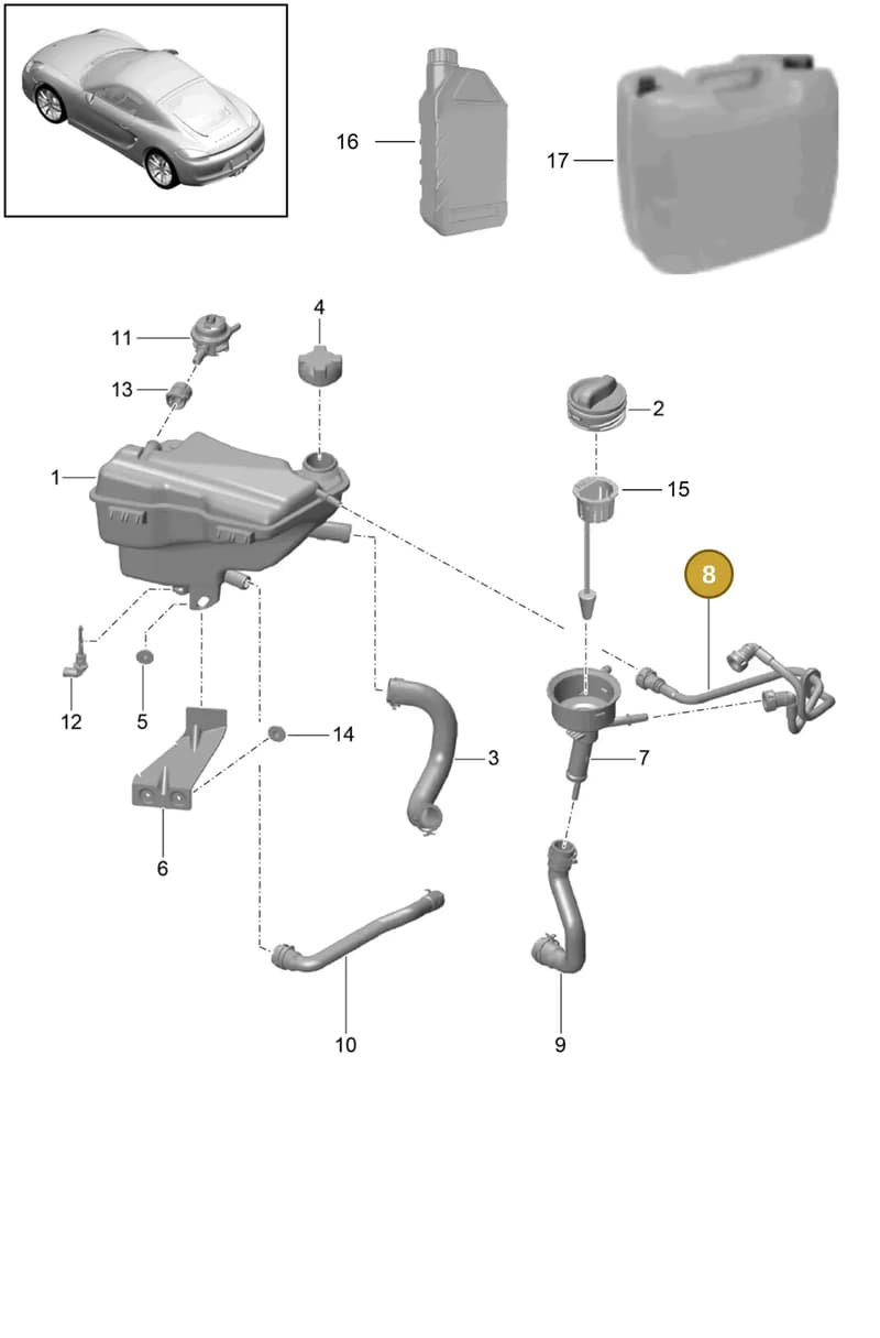 98110628801 — Porsche Cayman (2013-2016) diagram p40105020, position 8