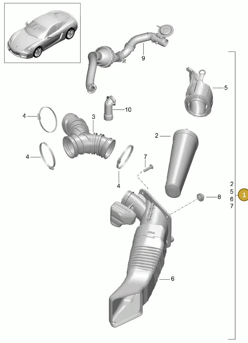 98111002401 — Porsche Cayman (2013-2016) diagram p40106000, position 1