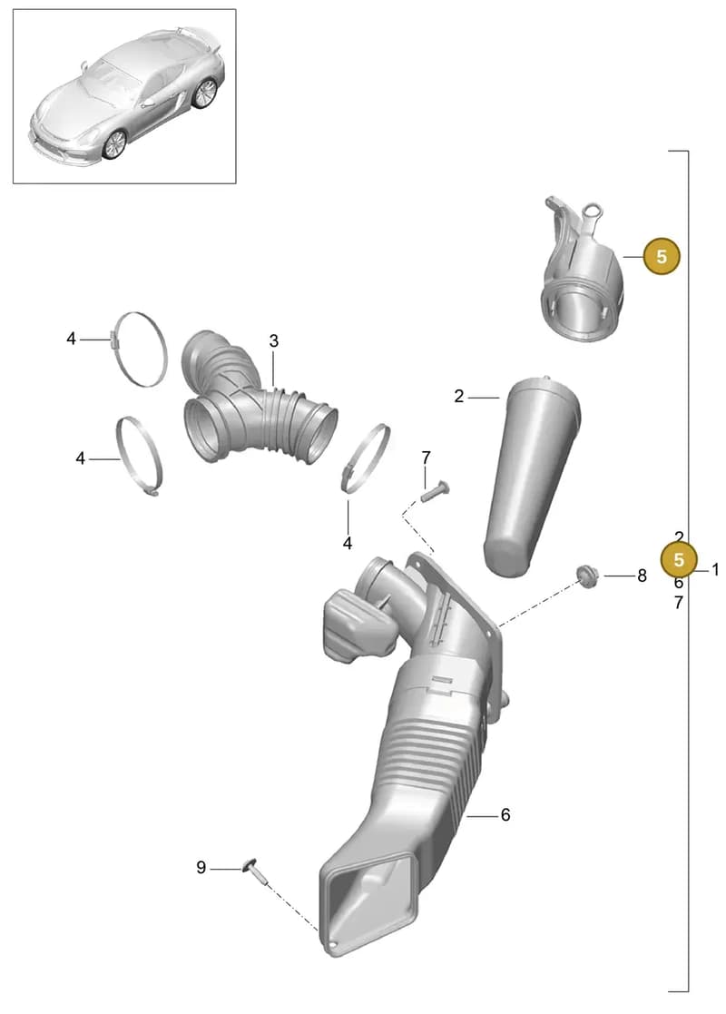 98111013300 — Porsche Cayman GT4 (2015-2016) diagram p45106000, position 5