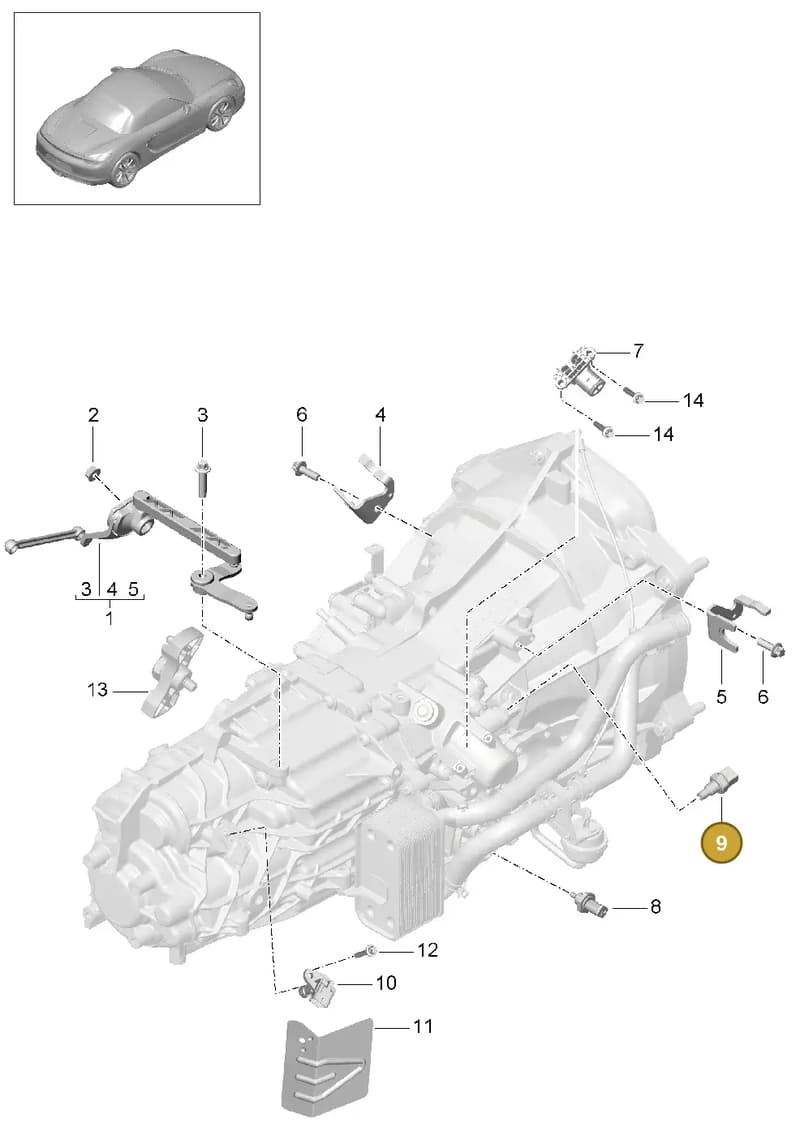 98130106300 — Porsche Boxster (2012-2016) diagram p39302010, position 9