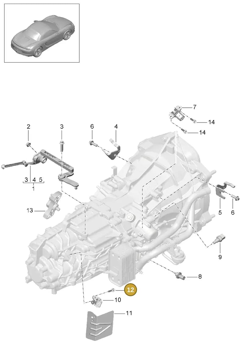 98130180100 — Porsche Boxster (2012-2016) diagram p39302010, position 12