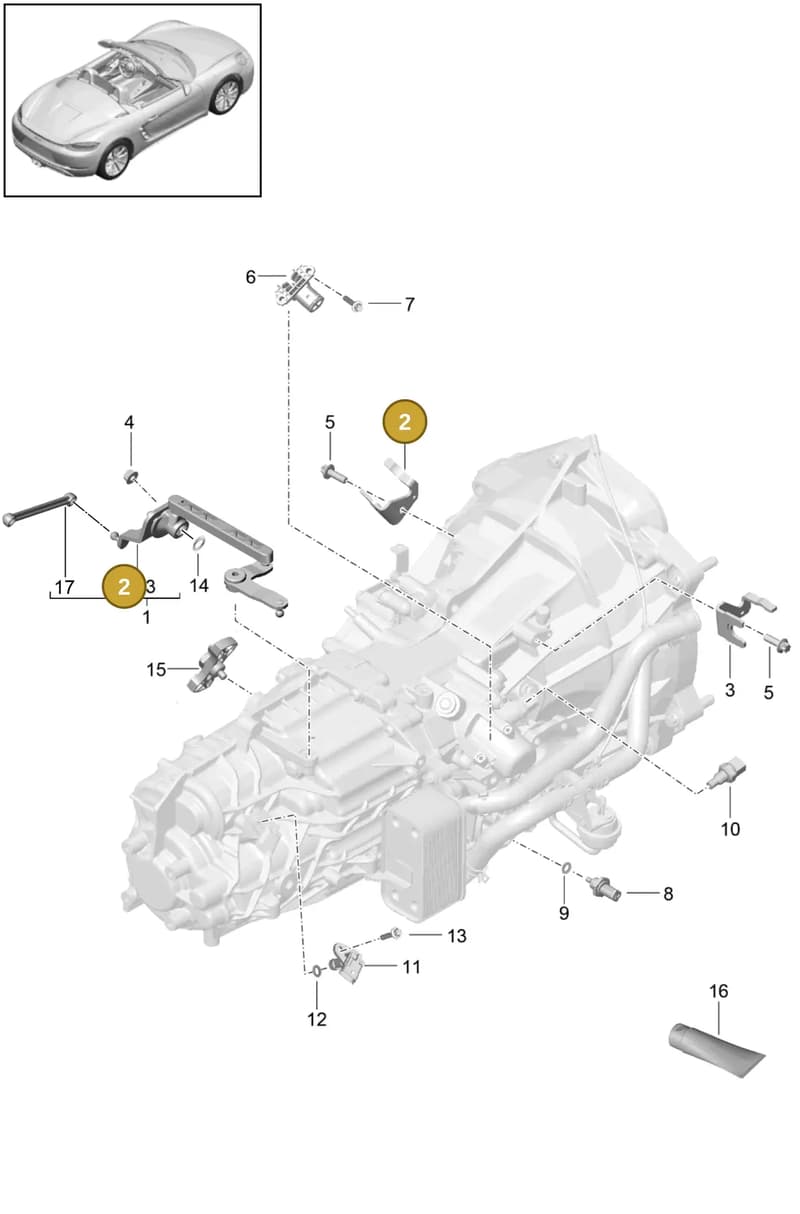 98130301300 — Porsche Boxster (2016-2019) diagram p48302010, position 2