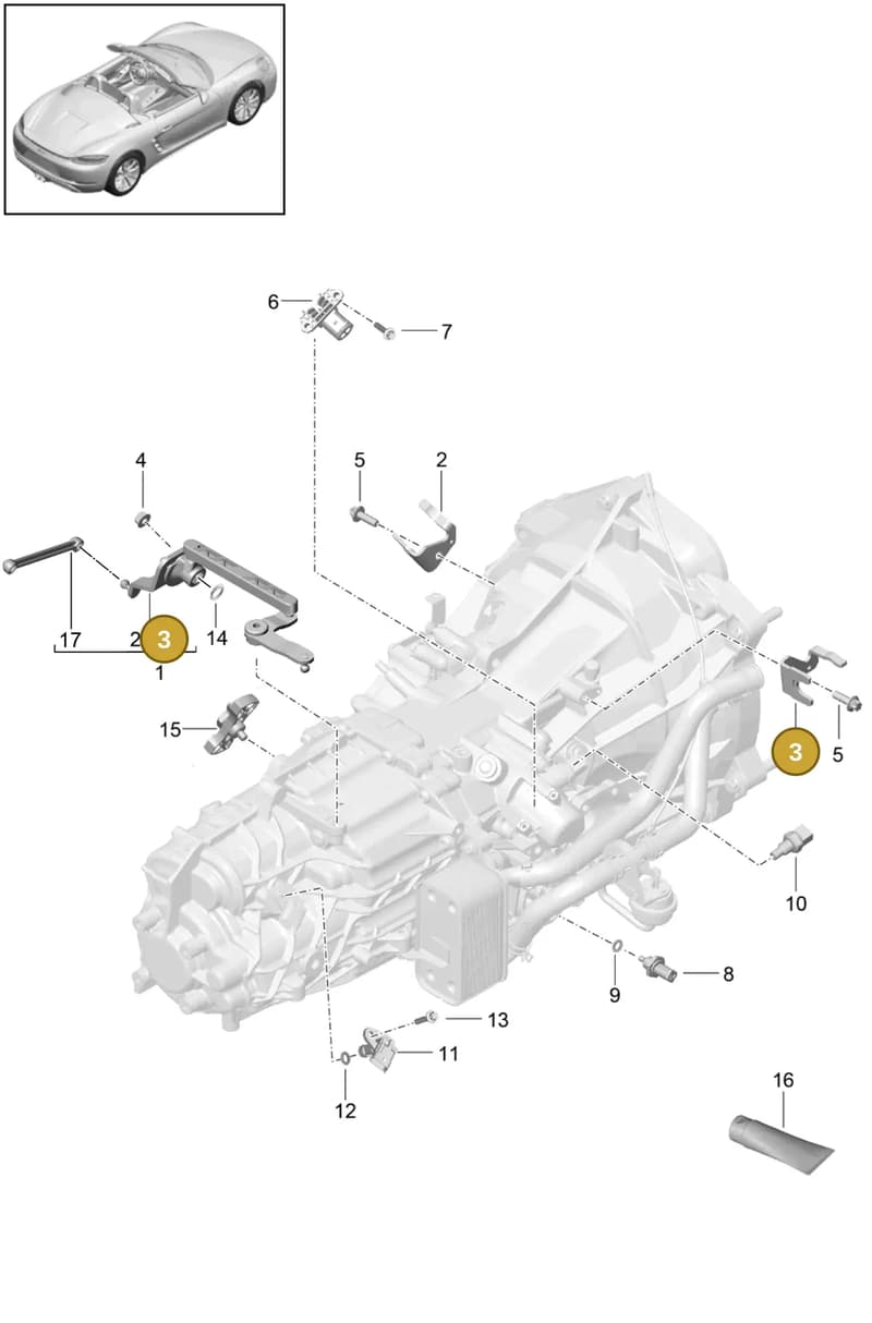 98130301500 — Porsche Boxster (2016-2019) diagram p48302010, position 3