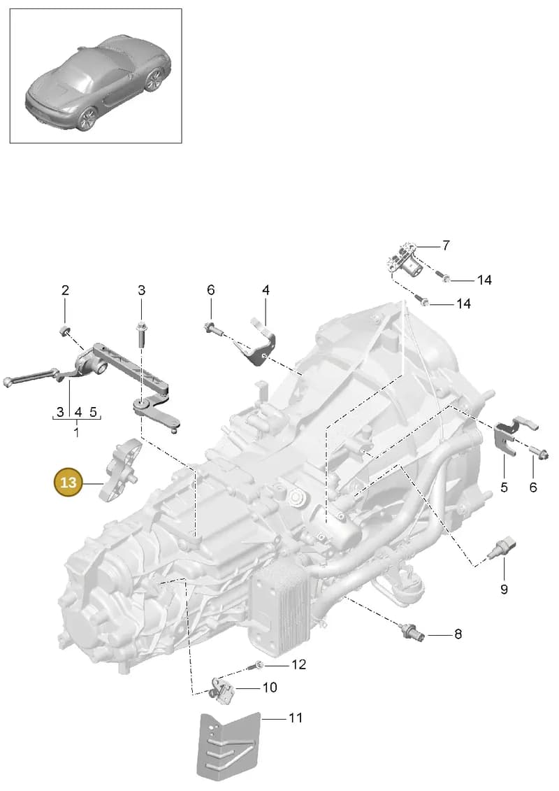 98130305100 — Porsche Boxster (2012-2016) diagram p39302010, position 13+15