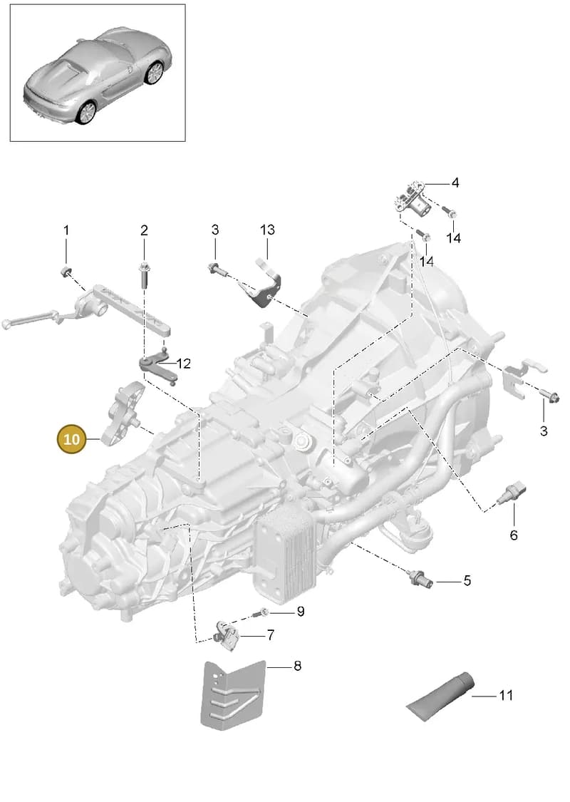 98130305100 — Porsche Boxster Spyder (2015-2016) diagram p46302010, position 10