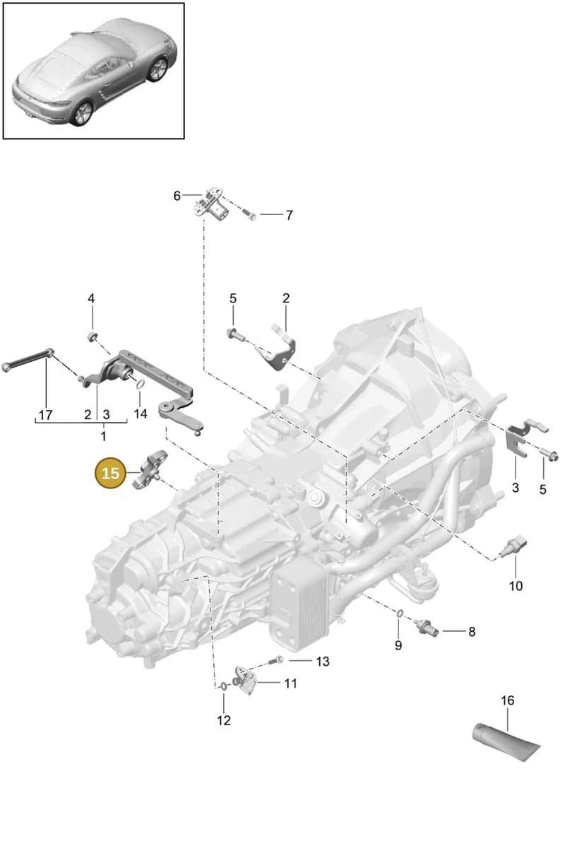 98130305100 — Porsche Cayman (2016-2019) diagram p50302010, position 15