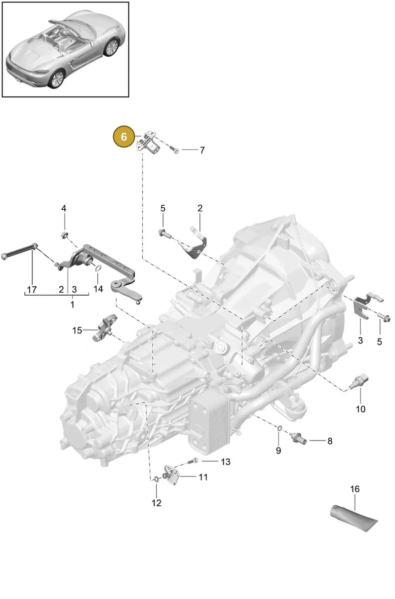 98130312101 — Porsche Boxster (2016-2019) diagram p48302010, position 6