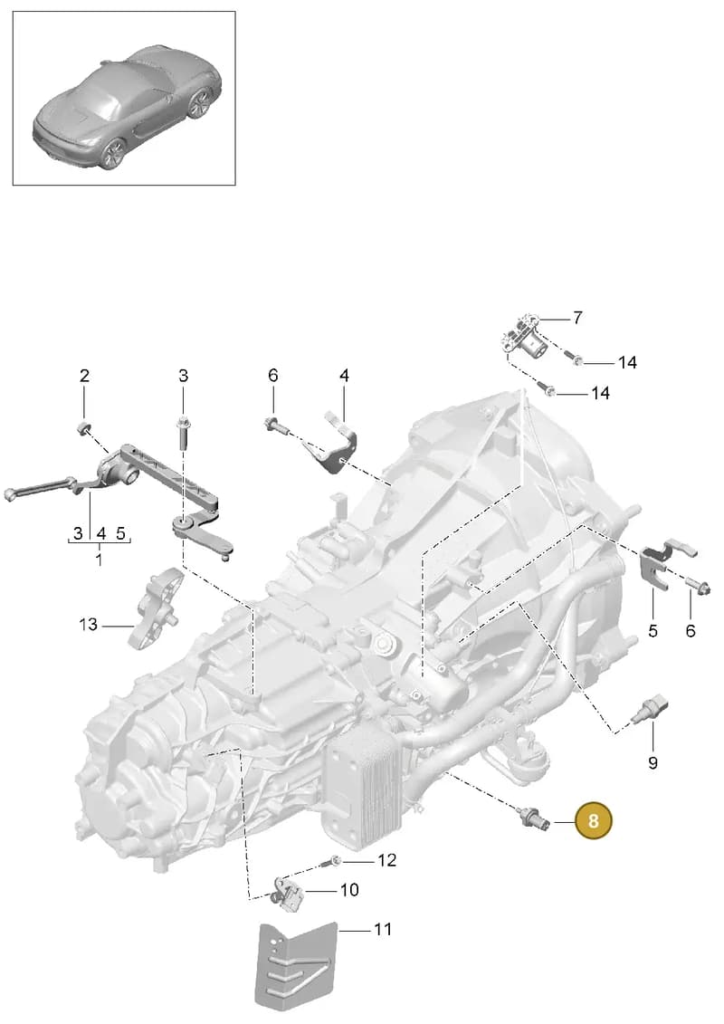 98130332100 — Porsche Boxster (2012-2016) diagram p39302010, position 8