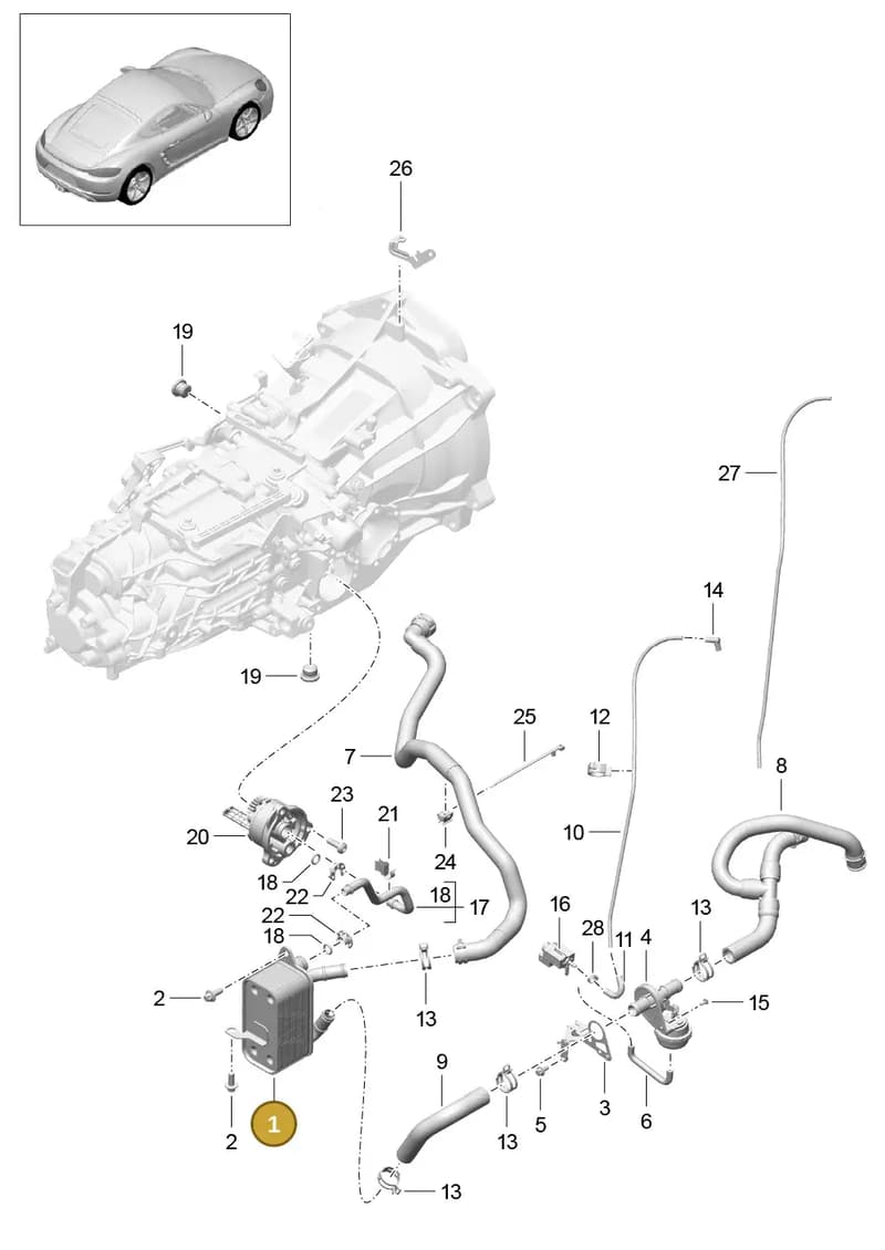 98130701700 — Porsche Cayman (2016-2019) diagram p50302020, position 1