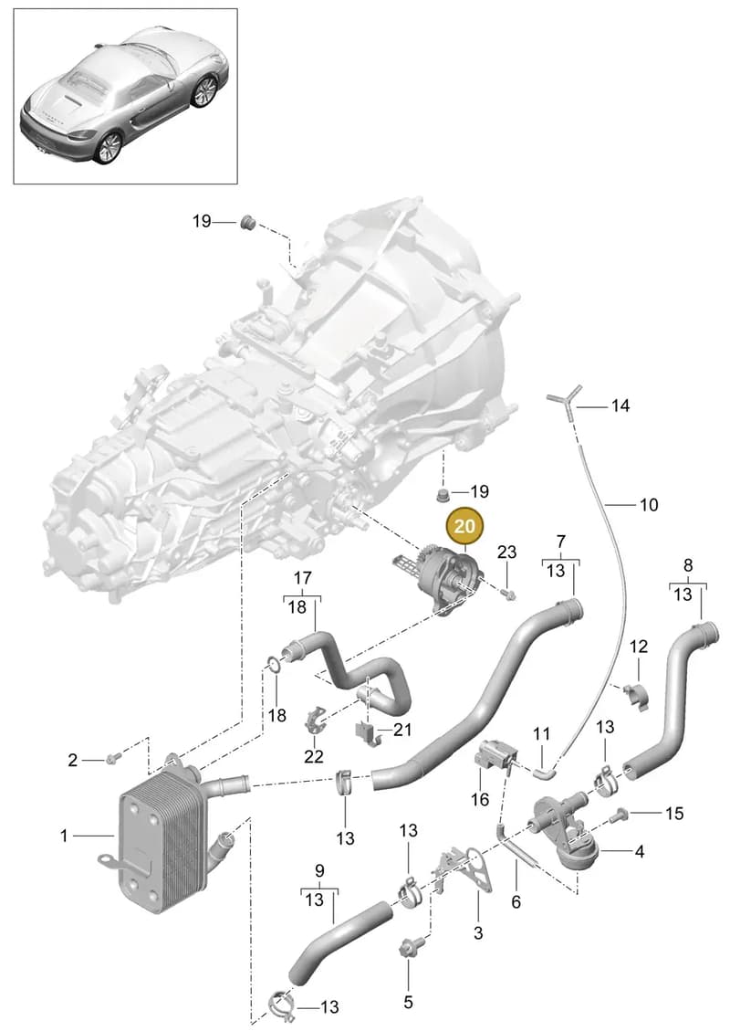 98130702300 — Porsche Boxster (2012-2016) diagram p39302020, position 20