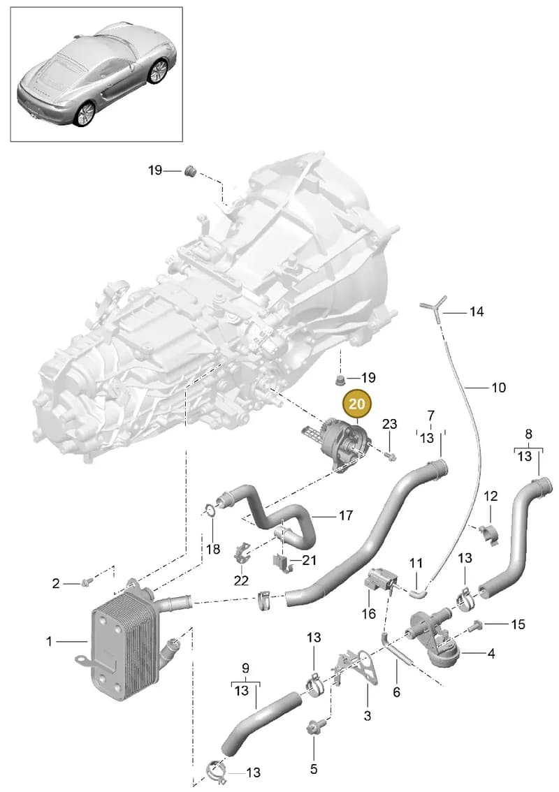 98130702300 — Porsche Cayman (2013-2016) diagram p40302020, position 20