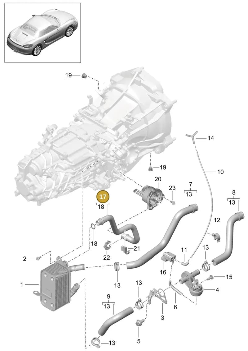 98130705300 — Porsche Boxster (2012-2016) diagram p39302020, position 17