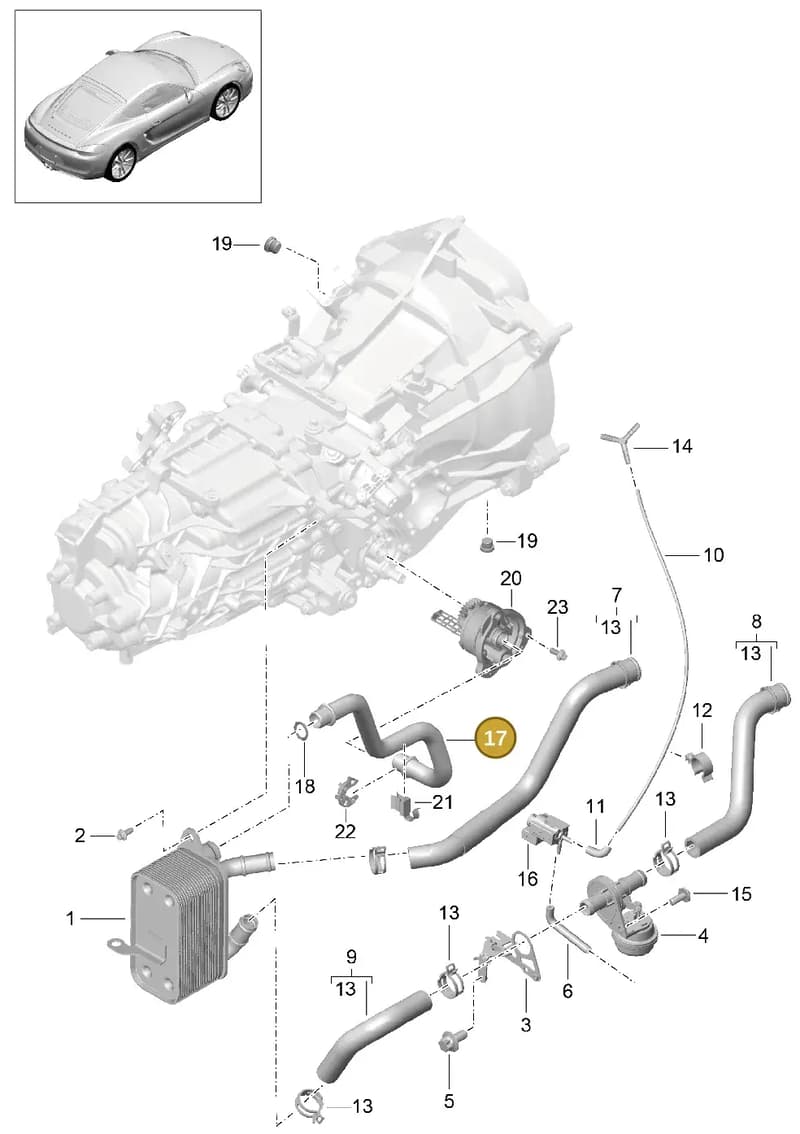 98130705300 — Porsche Cayman (2013-2016) diagram p40302020, position 17