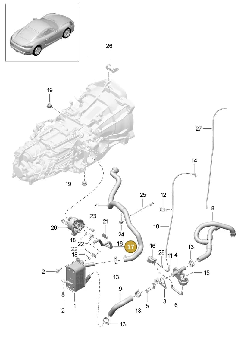 98130705300 — Porsche Cayman (2016-2019) diagram p50302020, position 17