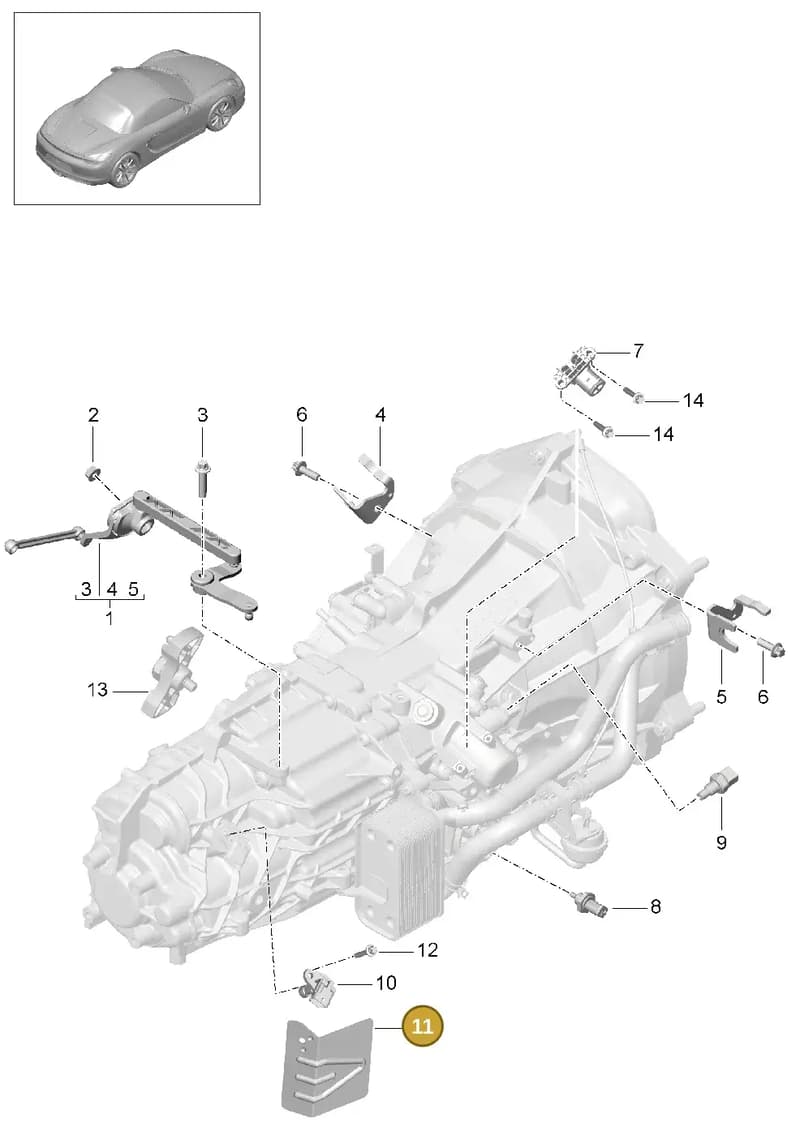 98130785000 — Porsche Boxster (2012-2016) diagram p39302010, position 11
