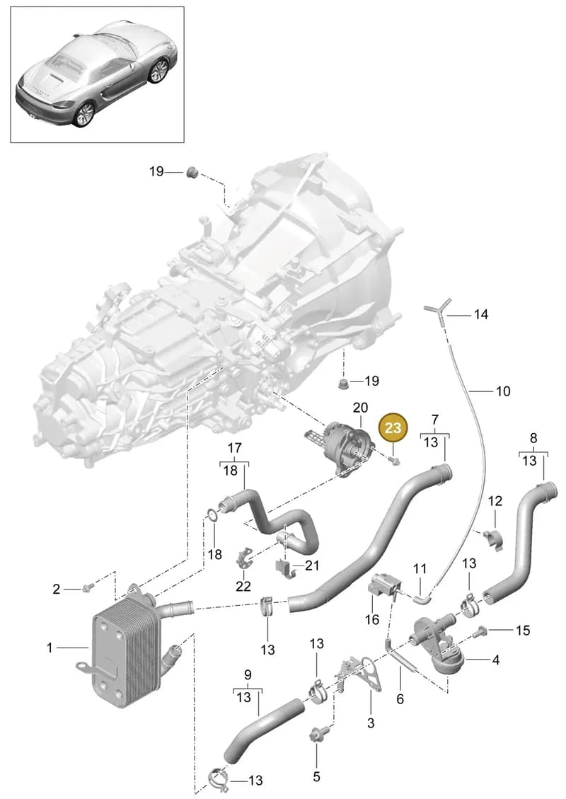 98130785000 — Porsche Boxster (2012-2016) diagram p39302020, position 23