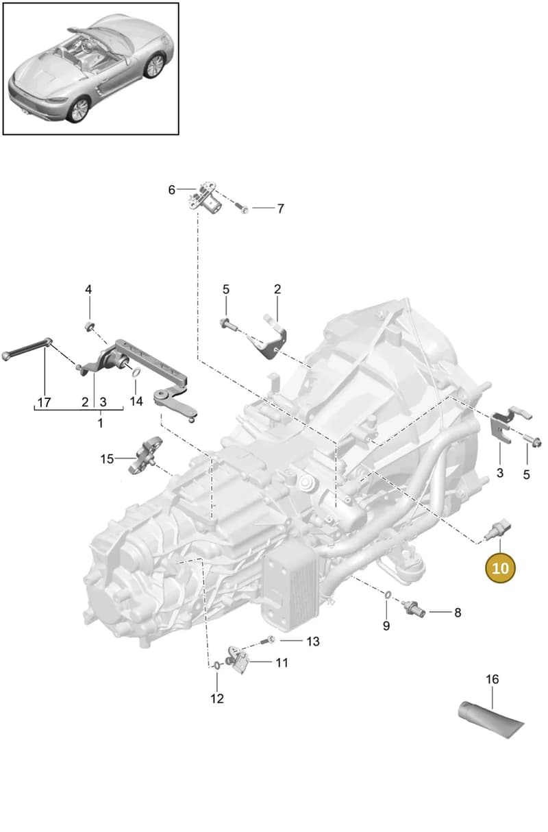 98130785000 — Porsche Boxster (2016-2019) diagram p48302010, position 10