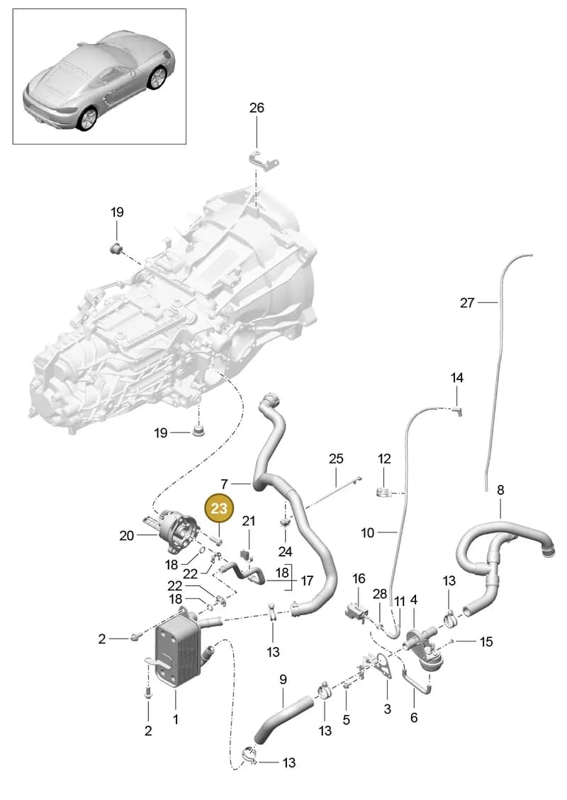 98130785000 — Porsche Cayman (2016-2019) diagram p50302020, position 23
