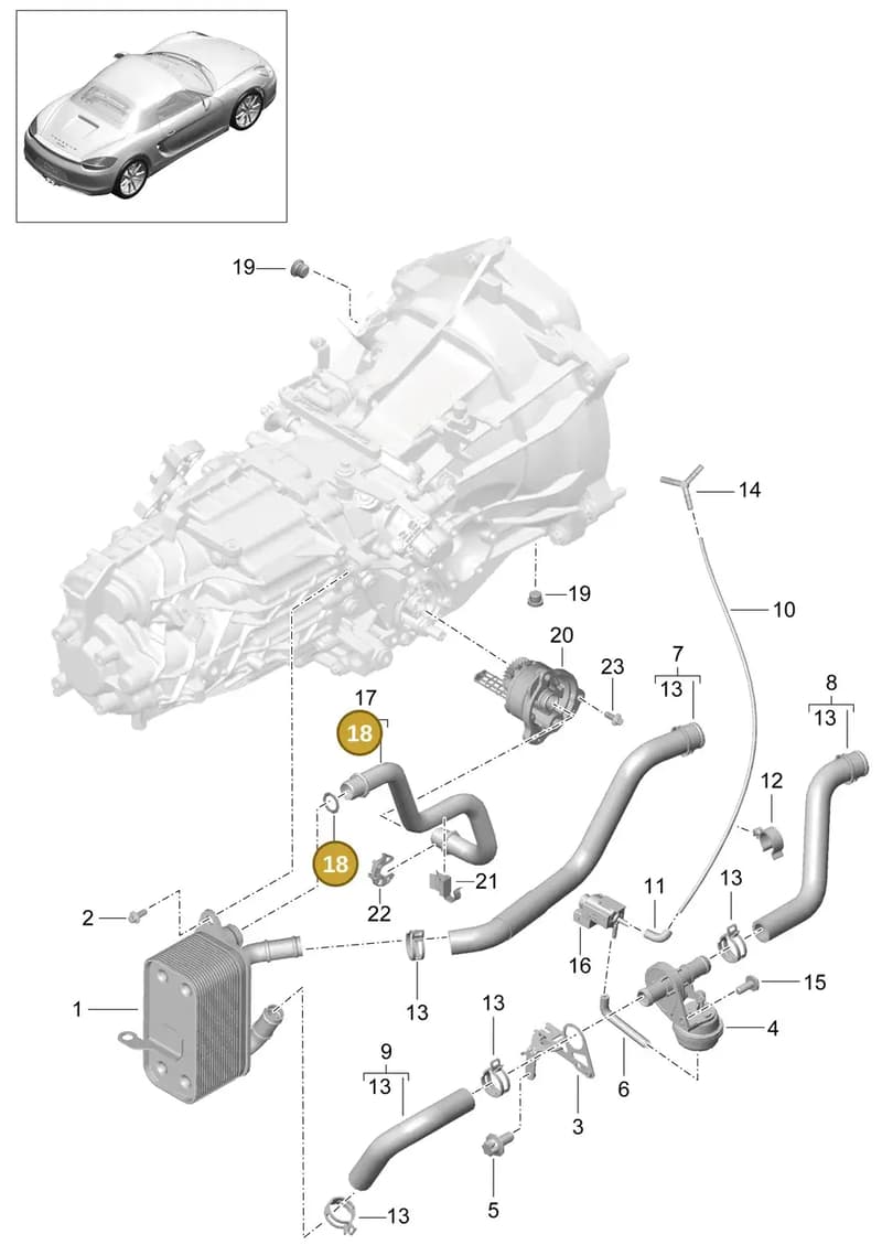 98130785300 — Porsche Boxster (2012-2016) diagram p39302020, position 18