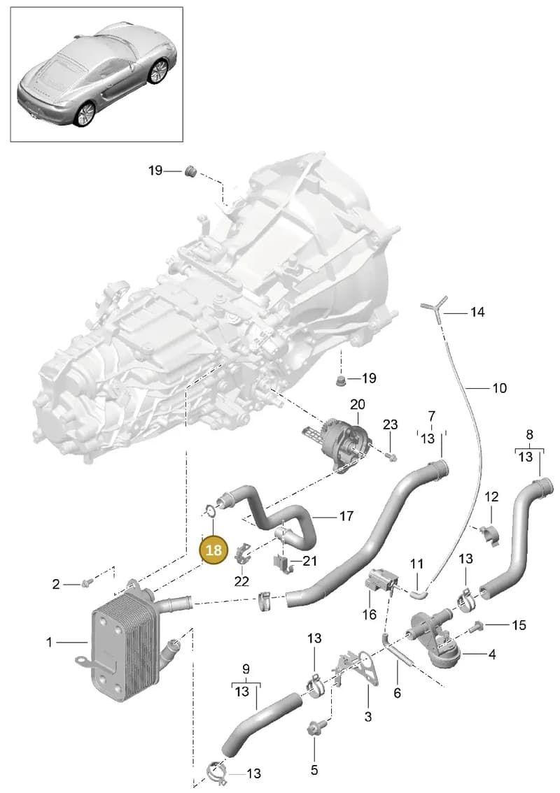 98130785300 — Porsche Cayman (2013-2016) diagram p40302020, position 18