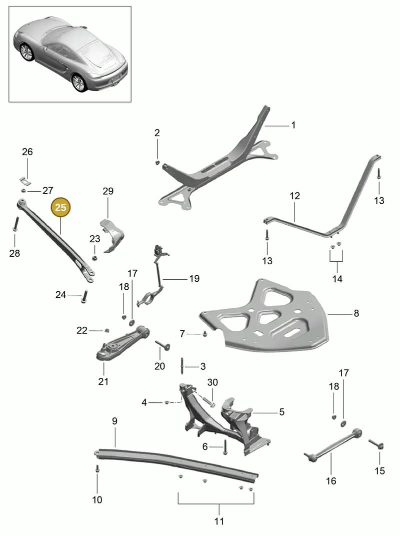 98133104303 — Porsche Cayman (2013-2016) diagram p40501001, position 25