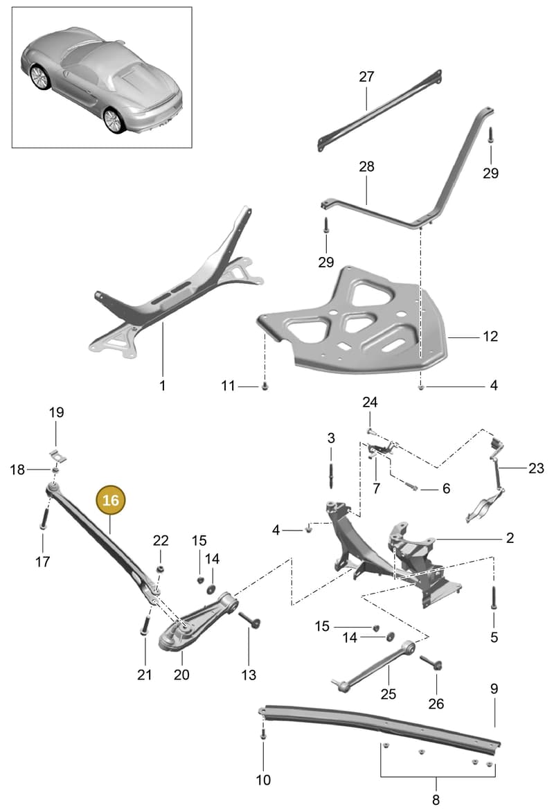 98133104303 — Porsche Boxster Spyder (2015-2016) diagram p46501001, position 16