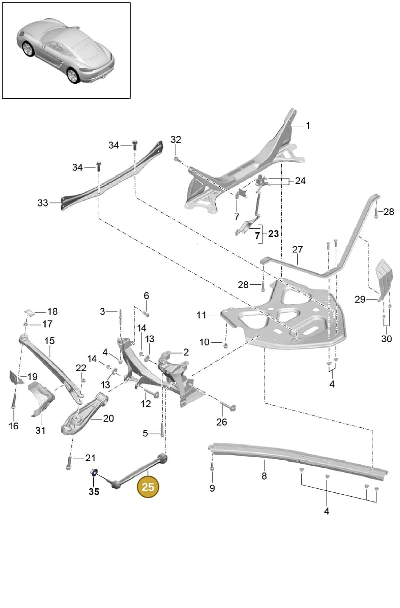 98133104503 — Porsche Cayman (2016-2019) diagram p50501000, position 25