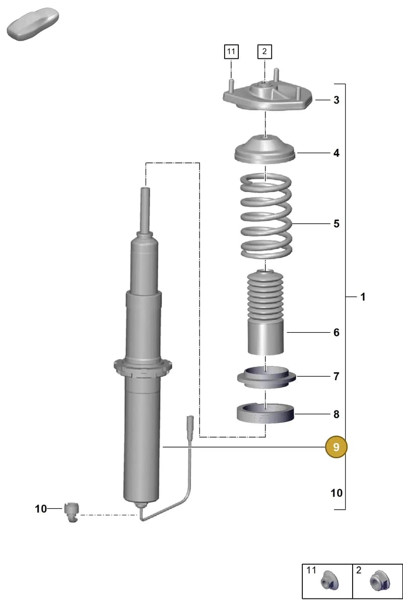 98133304588 — Porsche Cayman (2019-2022) diagram p55502000, position 9