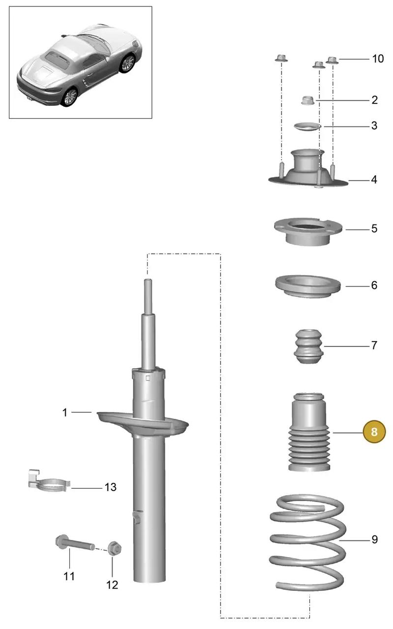 98133350500 — Porsche Boxster (2016-2019) diagram p48502000, position 8