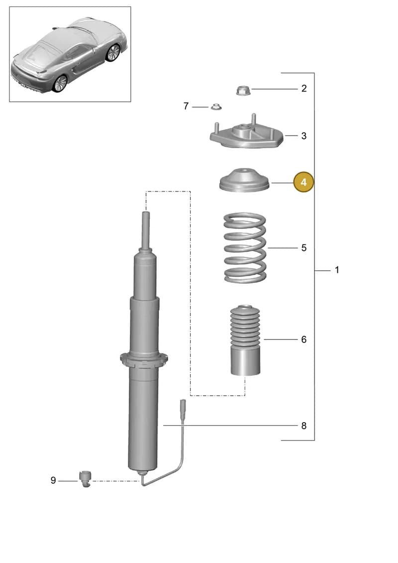 98133351580 — Porsche Cayman GT4 (2015-2016) diagram p45502000, position 4