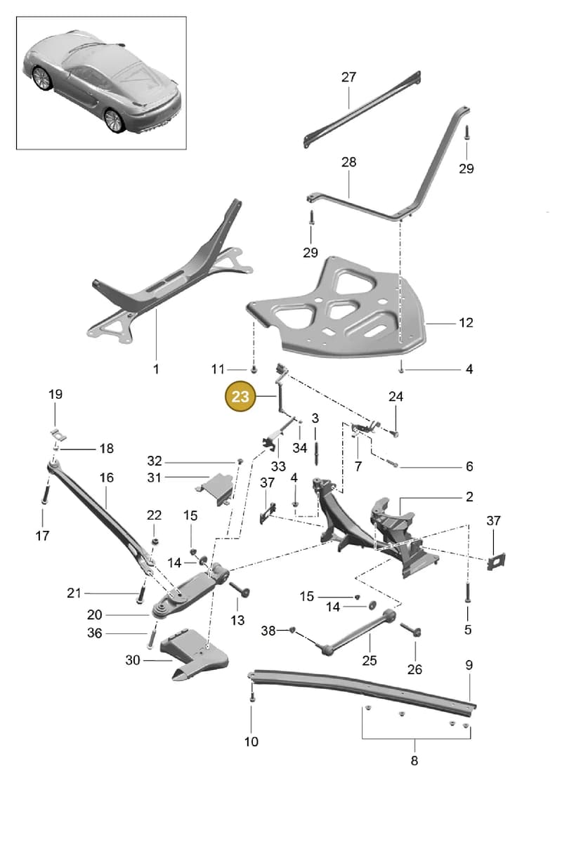 98133392180 — Porsche Cayman GT4 (2015-2016) diagram p45501001, position 23