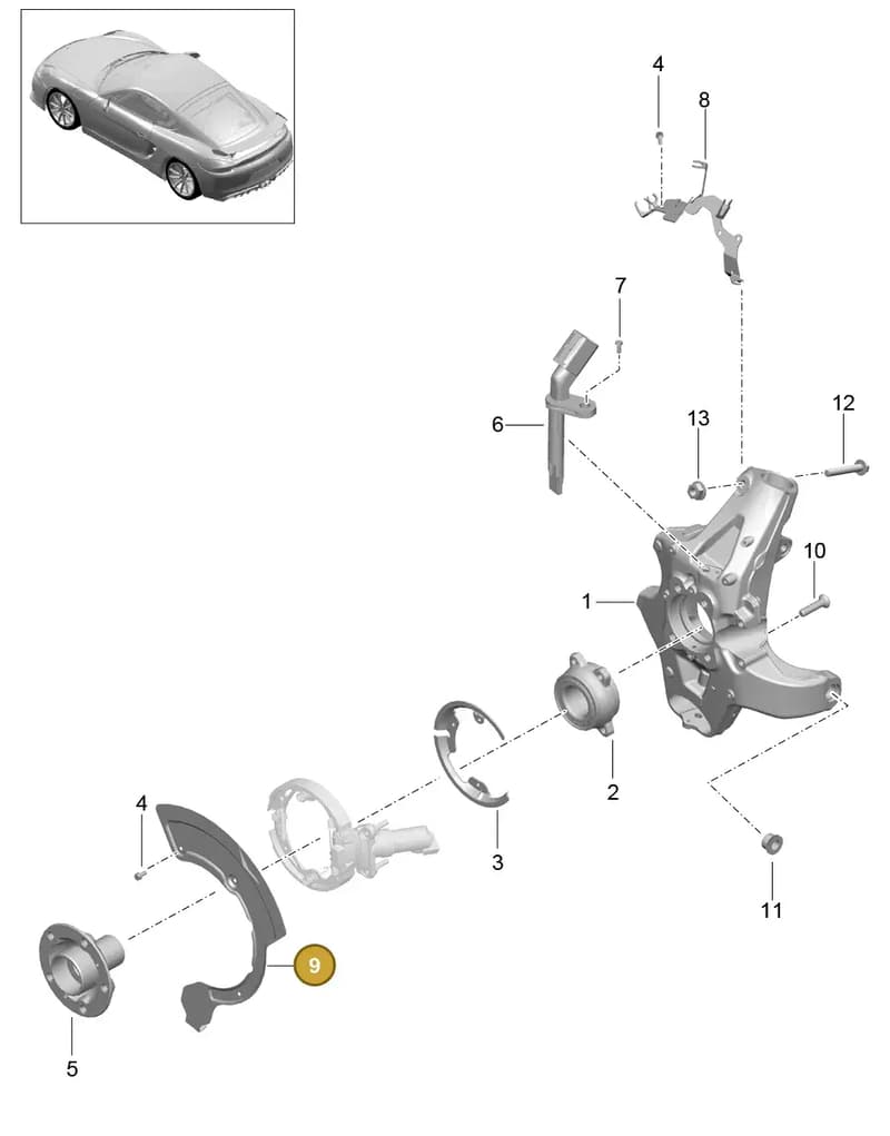 98135280280 — Porsche Cayman GT4 (2015-2016) diagram p45501000, position 9