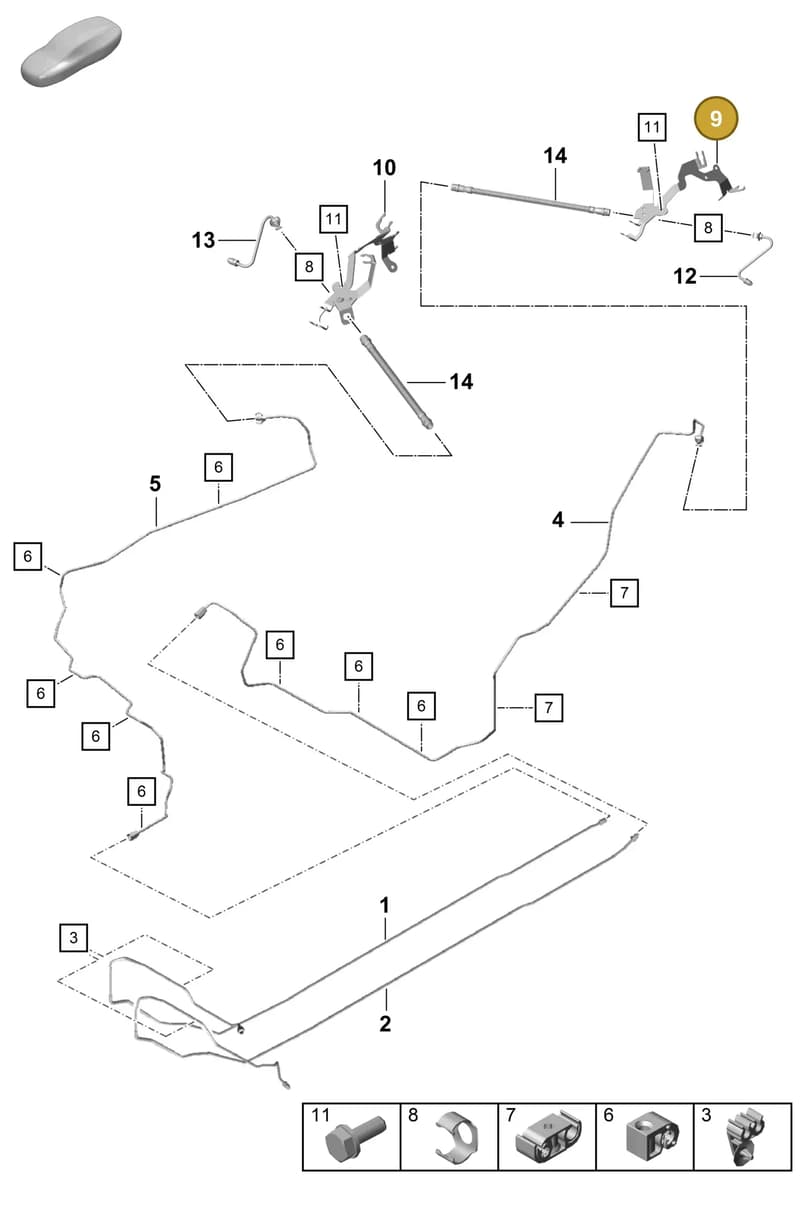 98135530382 — Porsche Boxster Spyder (2019-2020) diagram p54604020, position 9