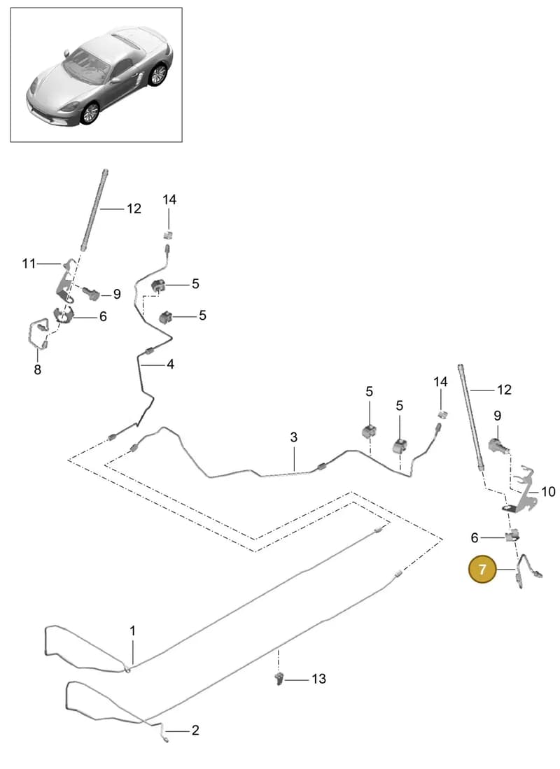 98135558102 — Porsche Boxster (2016-2019) diagram p48604010, position 7