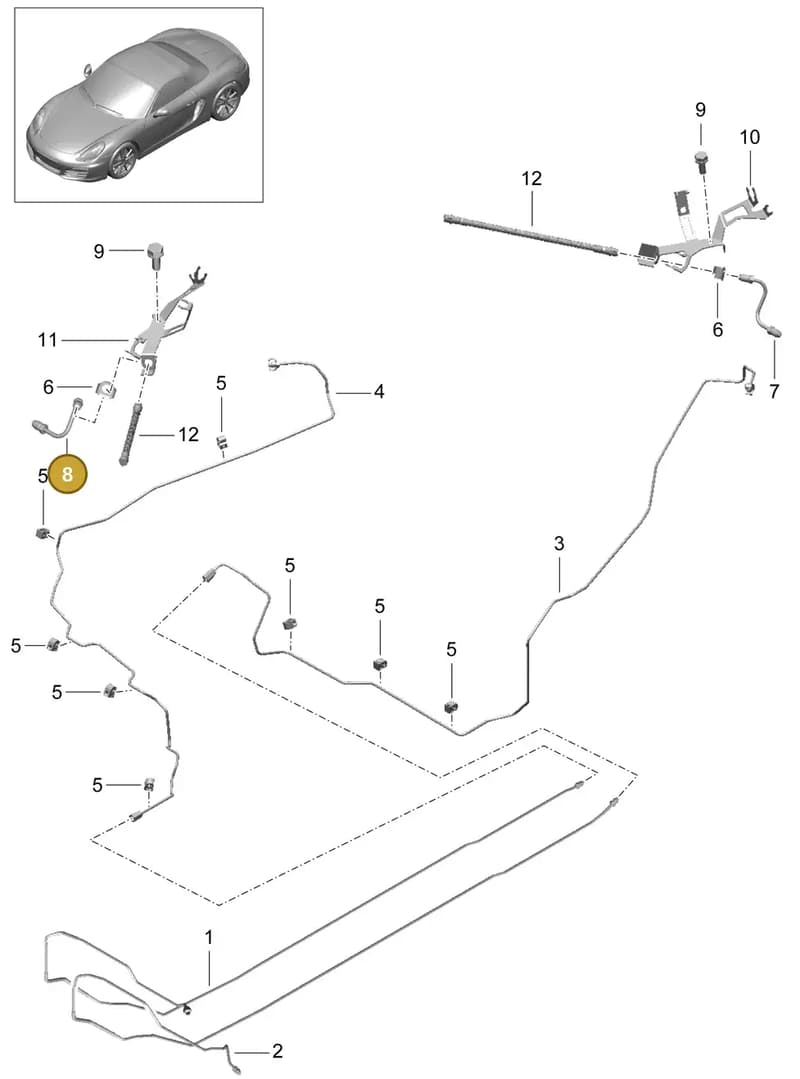98135558103 — Porsche Boxster (2012-2016) diagram p39604010, position 8