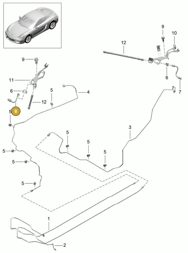 98135558103 — Porsche Cayman (2013-2016) diagram p40604010, position 8