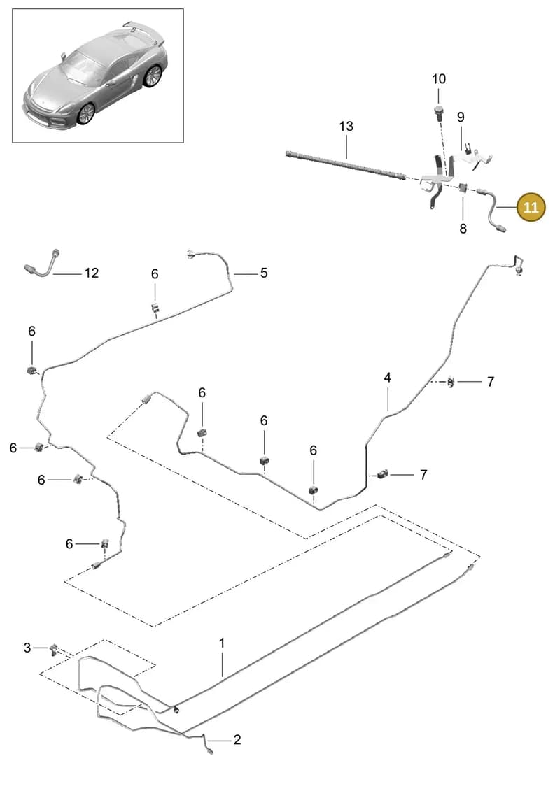 98135558280 — Porsche Cayman GT4 (2015-2016) diagram p45604010, position 11