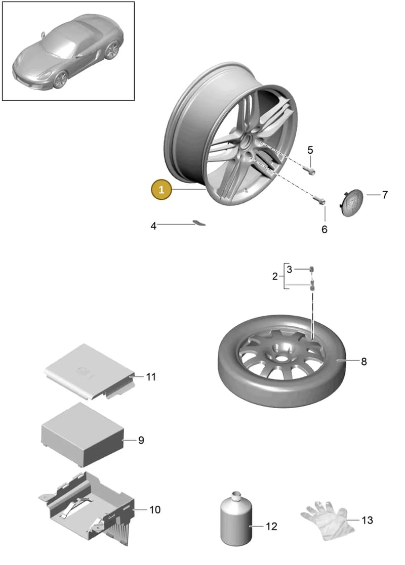 98136216014OC6 — Porsche Boxster (2012-2016) diagram p39601000, position 1