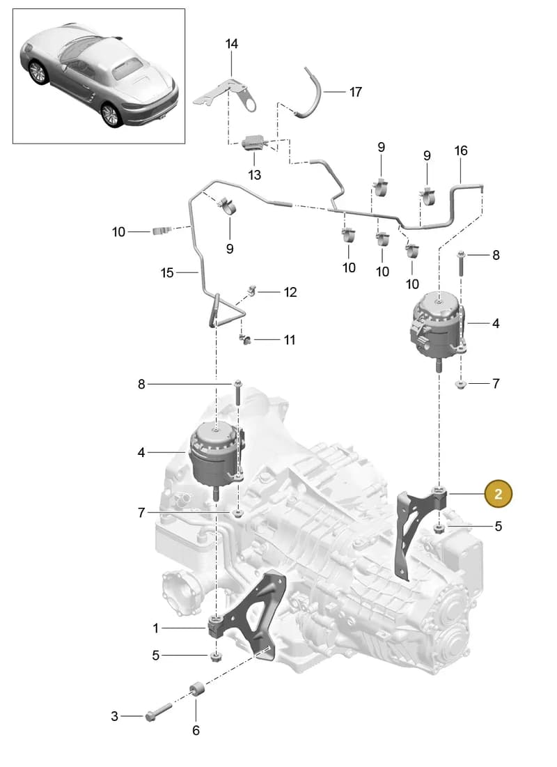 98137519601 — Porsche Boxster (2016-2019) diagram p48306000, position 2
