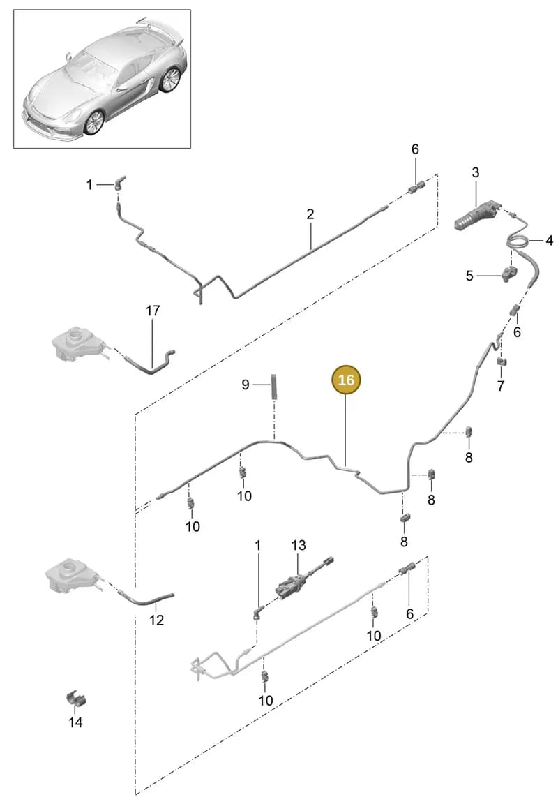98142311381 — Porsche Cayman GT4 (2015-2016) diagram p45702008, position 16