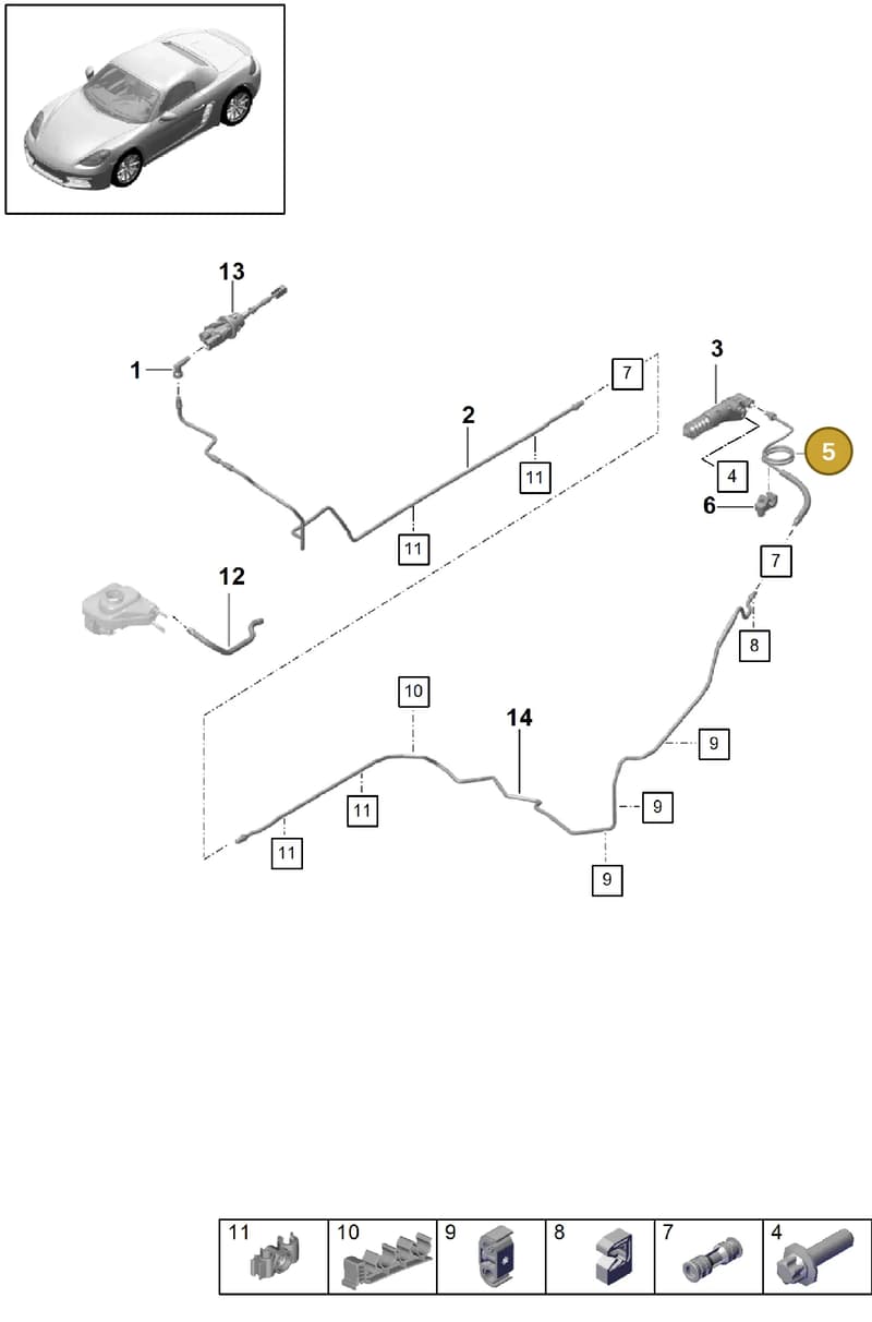 98142337707 — Porsche Boxster (2016-2019) diagram p48703100, position 5