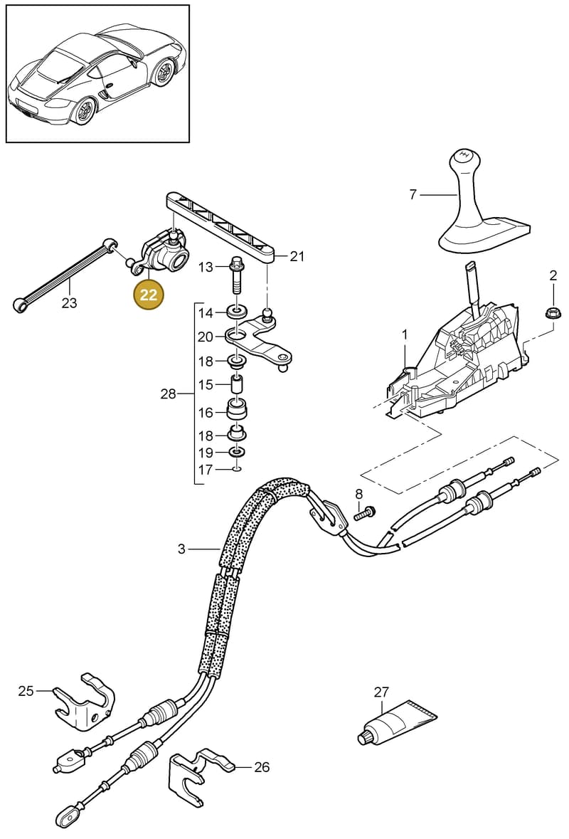 98142402300 — Porsche Cayman (2008-2012) diagram p34701000, position 22