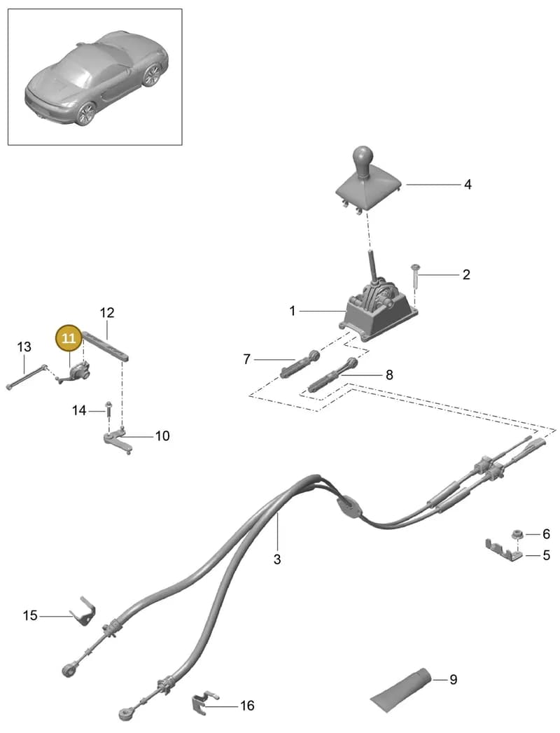 98142402300 — Porsche Boxster (2012-2016) diagram p39701000, position 11
