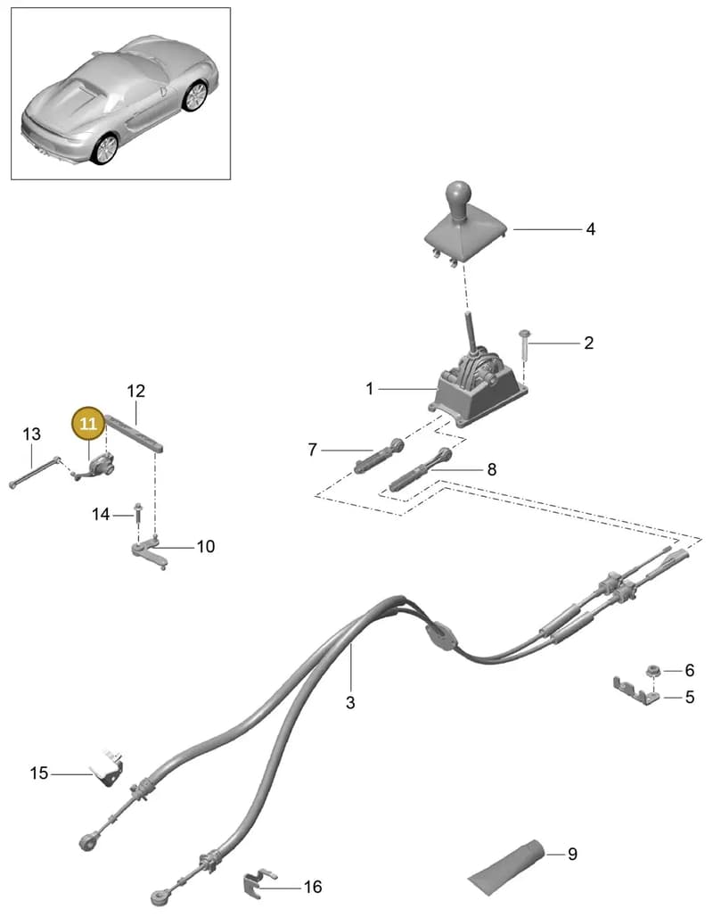 98142402300 — Porsche Boxster Spyder (2015-2016) diagram p46701000, position 11