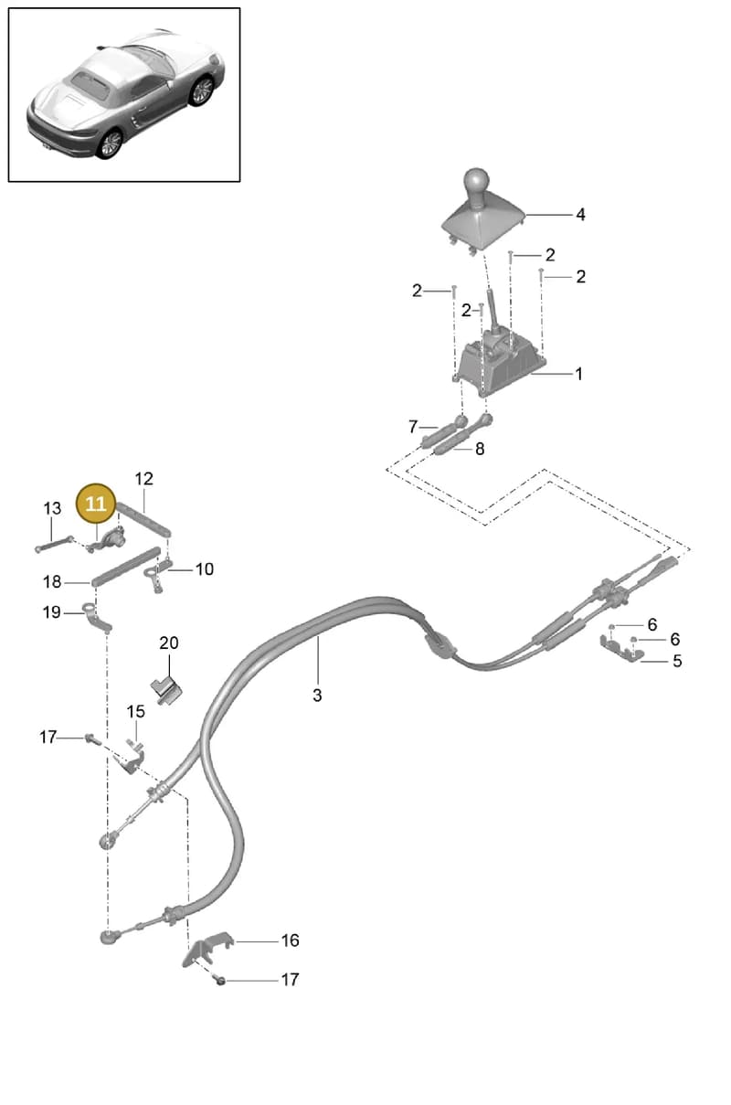 98142402300 — Porsche Boxster (2016-2019) diagram p48701000, position 11