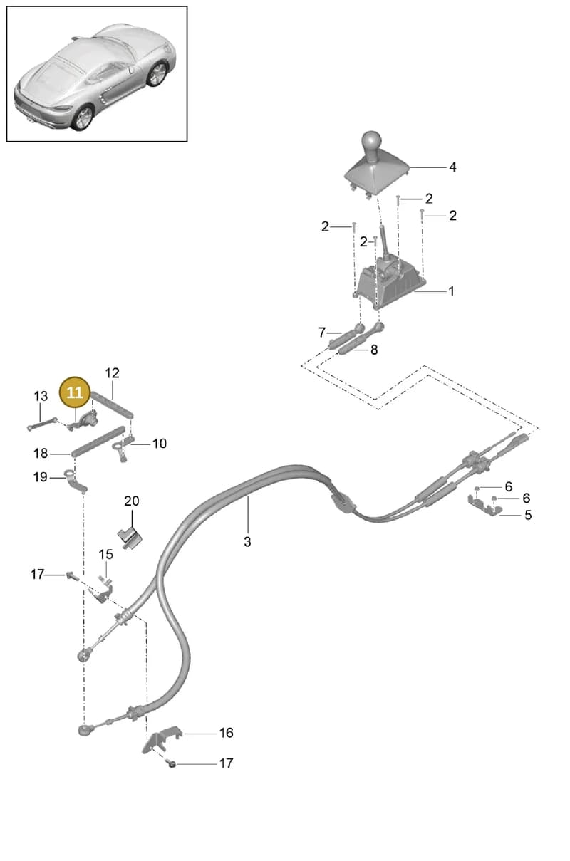 98142402300 — Porsche Cayman (2016-2019) diagram p50701000, position 11