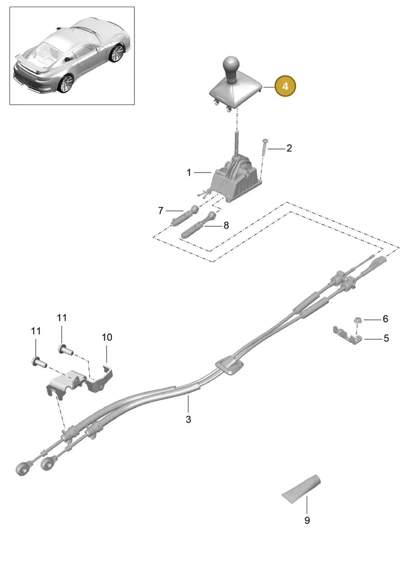 98142407513DRL — Porsche 911 (2013-2020) diagram p41701050, position 4