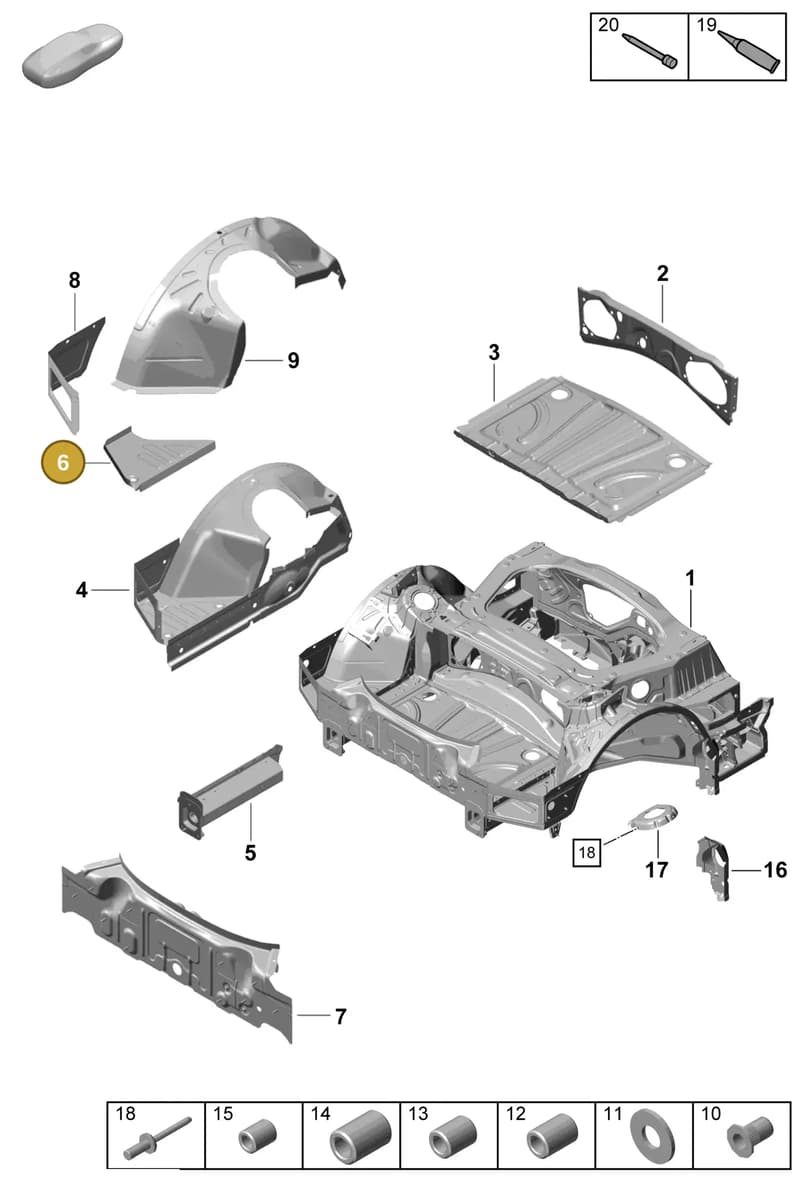 98150152300GRV — Porsche Boxster Spyder (2019-) diagram p55801350, position 6