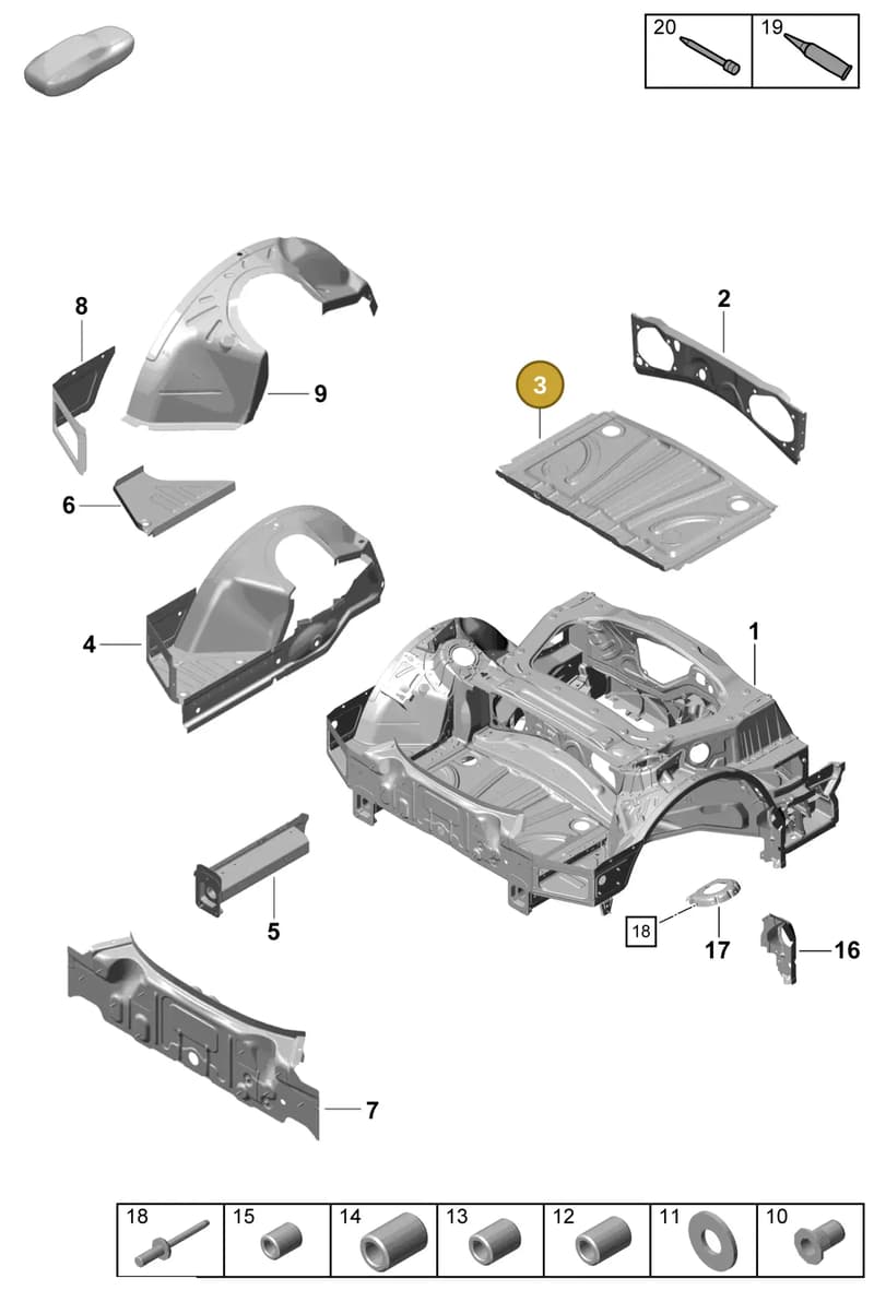 98150157101GRV — Porsche Boxster Spyder (2019-) diagram p55801350, position 3