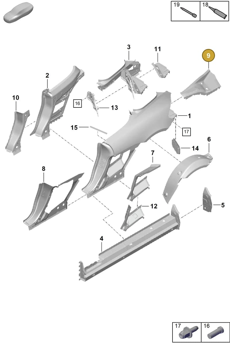 98150210600GRV — Porsche Boxster Spyder (2019-) diagram p54801500, position 9